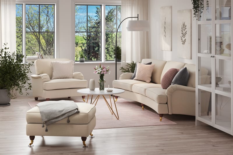 Sohvaryhmä Oxford Lyx 4:n ist + Nojatuoli + Rahi - Beige - Huonekalut - Sohva - Sohvaryhmä
