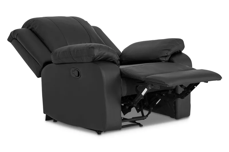 Navarro Recliner Sohvaryhmä 3+1 - Kallistettava sohva nojatuoli - Kotiteatterisohva keinonahkaa - Musta - Huonekalut - Sohva - Sohvaryhmä