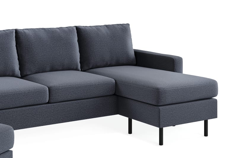 Peppe Sohvaryhmä 3-istuttava Käännettävä L-muotoinen Divaanisohva + Nojatuoli + Rahi Kankaalla - Tummanharmaa - Huonekalut - Sohva - Sohvaryhmä