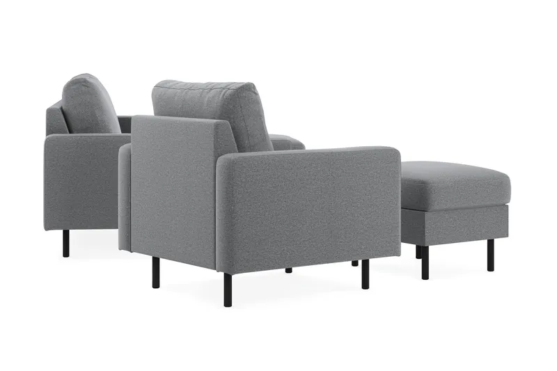 Peppe Sohvaryhmä 3-istuttava Käännettävä L-muotoinen Divaanisohva + Nojatuoli + Rahi Kankaalla - Vaaleanharmaa - Huonekalut - Sohva - Sohvaryhmä