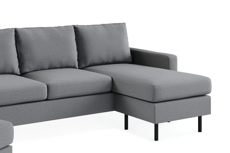 Peppe Sohvaryhmä 3-istuttava Käännettävä L-muotoinen Divaanisohva + Nojatuoli + Rahi Kankaalla - Vaaleanharmaa - Huonekalut - Sohva - Sohvaryhmä