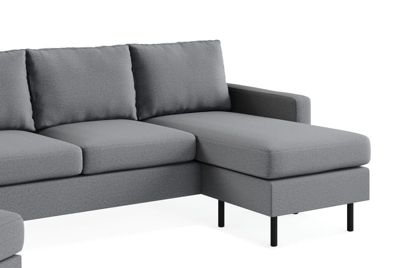 Peppe Sohvaryhmä 3-istuttava Käännettävä L-muotoinen Divaanisohva + Nojatuoli + Rahi Kankaalla - Vaaleanharmaa - Huonekalut - Sohva - Sohvaryhmä