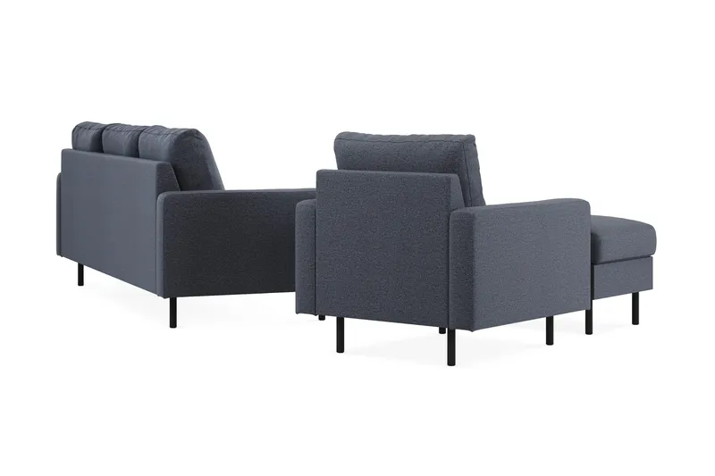 Peppe Sohvaryhmä 3-istuttava Sohva + Nojatuoli + Rahi Kankaalla - Tummanharmaa - Huonekalut - Sohva - Sohvaryhmä
