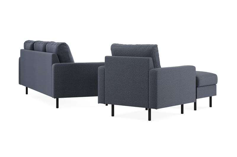 Peppe Sohvaryhmä 3-istuttava Sohva + Nojatuoli + Rahi Kankaalla - Tummanharmaa - Huonekalut - Sohva - Sohvaryhmä