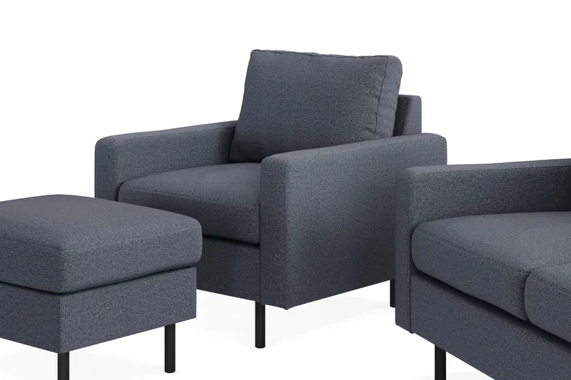 Peppe Sohvaryhmä 3-istuttava Sohva + Nojatuoli + Rahi Kankaalla - Tummanharmaa - Huonekalut - Sohva - Sohvaryhmä