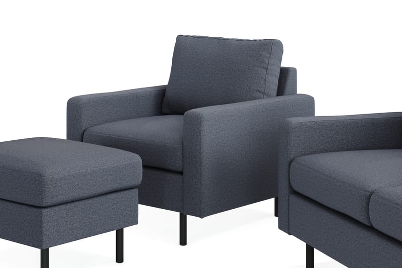 Peppe Sohvaryhmä 3-istuttava Sohva + Nojatuoli + Rahi Kankaalla - Tummanharmaa - Huonekalut - Sohva - Sohvaryhmä