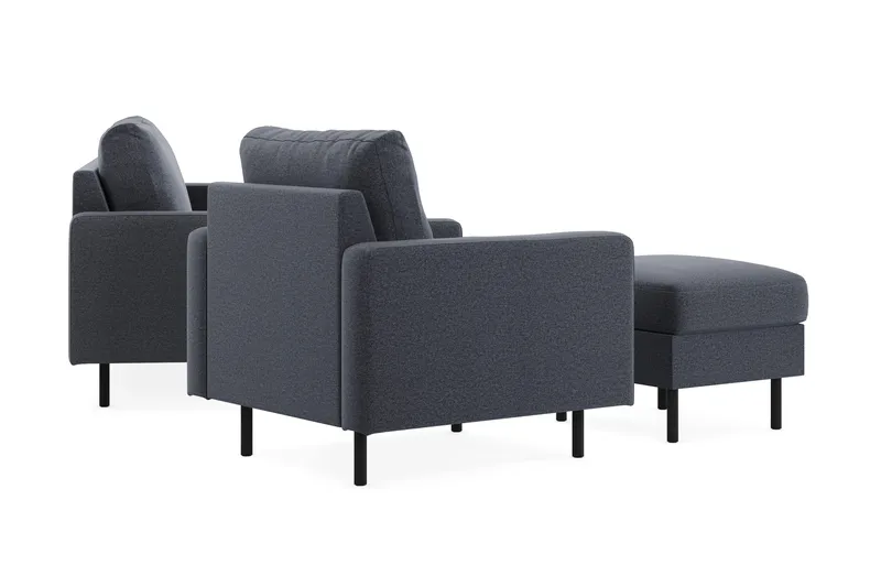 Peppe Sohvaryhmä 3-istuttava Sohva + Nojatuoli + Rahi Kankaalla - Tummanharmaa - Huonekalut - Sohva - Sohvaryhmä
