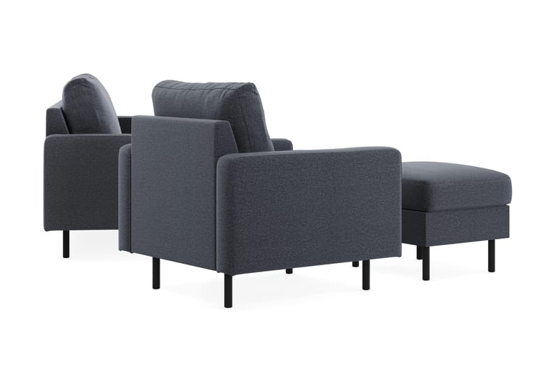 Peppe Sohvaryhmä 3-istuttava Sohva + Nojatuoli + Rahi Kankaalla - Tummanharmaa - Huonekalut - Sohva - Sohvaryhmä