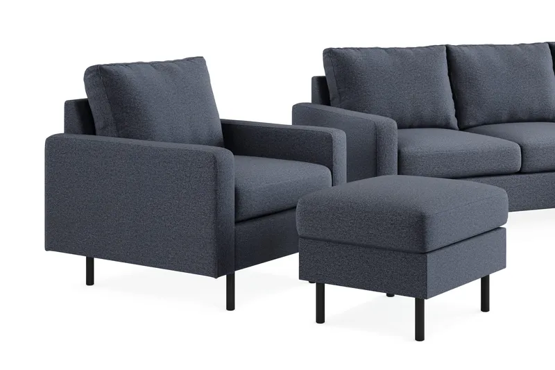 Peppe Sohvaryhmä 3-istuttava Sohva + Nojatuoli + Rahi Kankaalla - Tummanharmaa - Huonekalut - Sohva - Sohvaryhmä