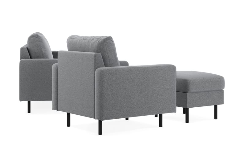 Peppe Sohvaryhmä 3-istuttava Sohva + Nojatuoli + Rahi Kankaalla - Vaaleanharmaa - Huonekalut - Sohva - Sohvaryhmä