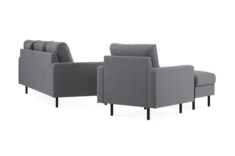 Peppe Sohvaryhmä 3-istuttava Sohva + Nojatuoli + Rahi Kankaalla - Vaaleanharmaa - Huonekalut - Sohva - Sohvaryhmä