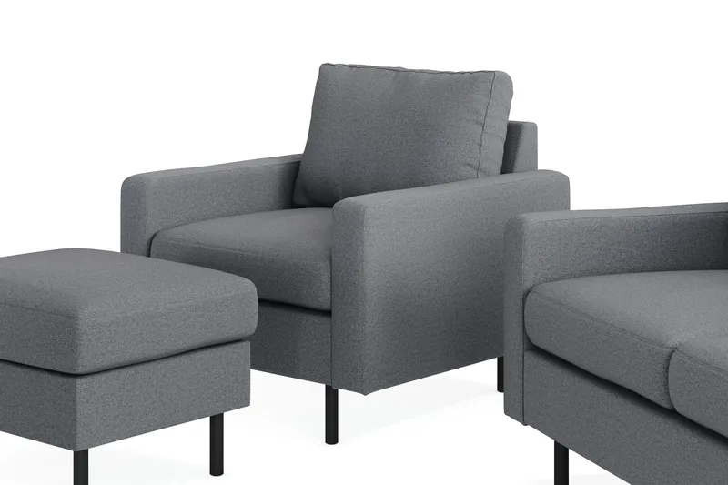 Peppe Sohvaryhmä 3-istuttava Sohva + Nojatuoli + Rahi Kankaalla - Vaaleanharmaa - Huonekalut - Sohva - Sohvaryhmä