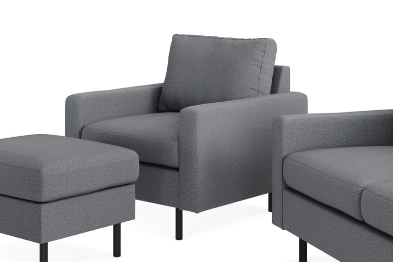 Peppe Sohvaryhmä 3-istuttava Sohva + Nojatuoli + Rahi Kankaalla - Vaaleanharmaa - Huonekalut - Sohva - Sohvaryhmä