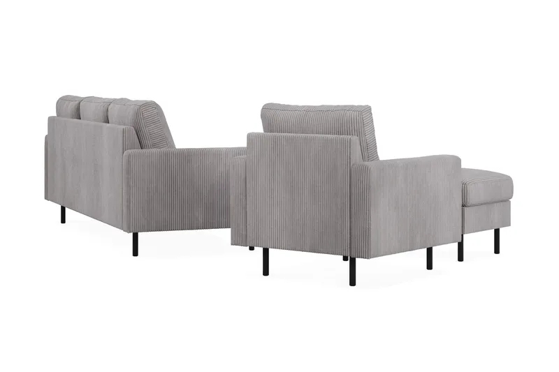 Peppe Sohvaryhmä 3-istuttava Sohva + Nojatuoli + Rahi Manchester-kankaalla - Harmaa - Huonekalut - Sohva - Sohvaryhmä