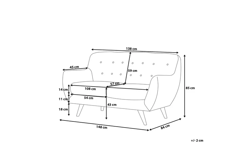 Sohvaryhmä Bodo 2:n ja 3:n istuttava + Nojatuoli - Harmaa - Huonekalut - Sohva - Sohvaryhmä - Sohvaryhmä 3 2 1