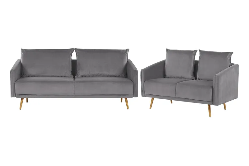 Sohvaryhmä Aarsby 2:n ist + 3:n ist - Sametti/Harmaa - Huonekalut - Sohva - Sohvaryhmä