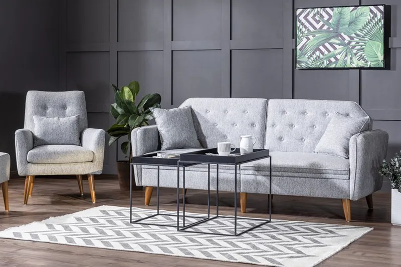 Sohvaryhmä Apslawn - Harmaa - Huonekalut - Sohva - Sohvaryhmä