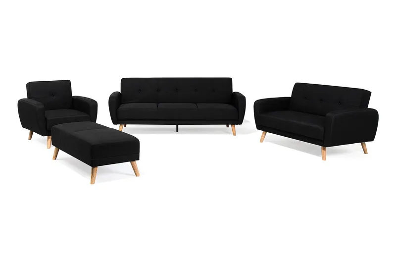Sohvaryhmä Florli 2:n ja 3:n istuttava, Musta