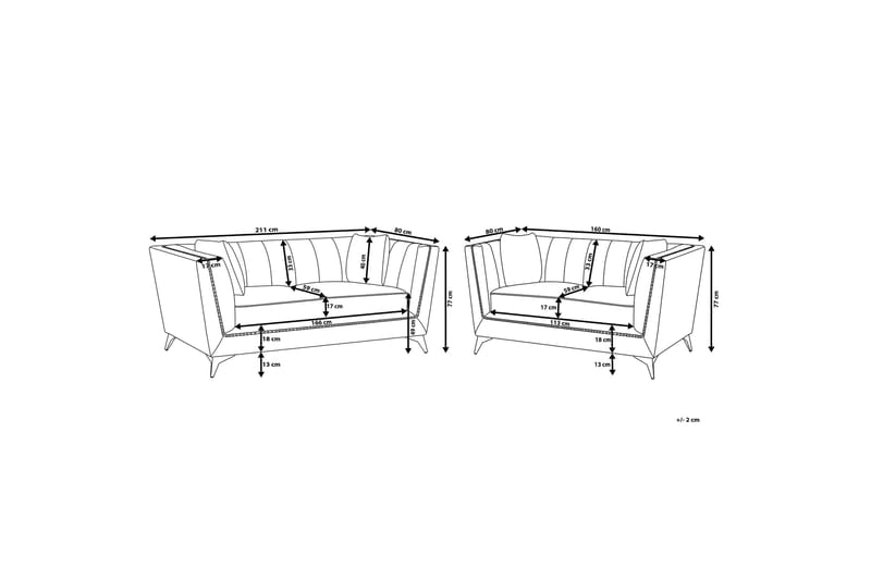 Sohvaryhmä Gaula 2 ja 3: n ist - Sininen - Huonekalut - Sohva - Sohvaryhmä