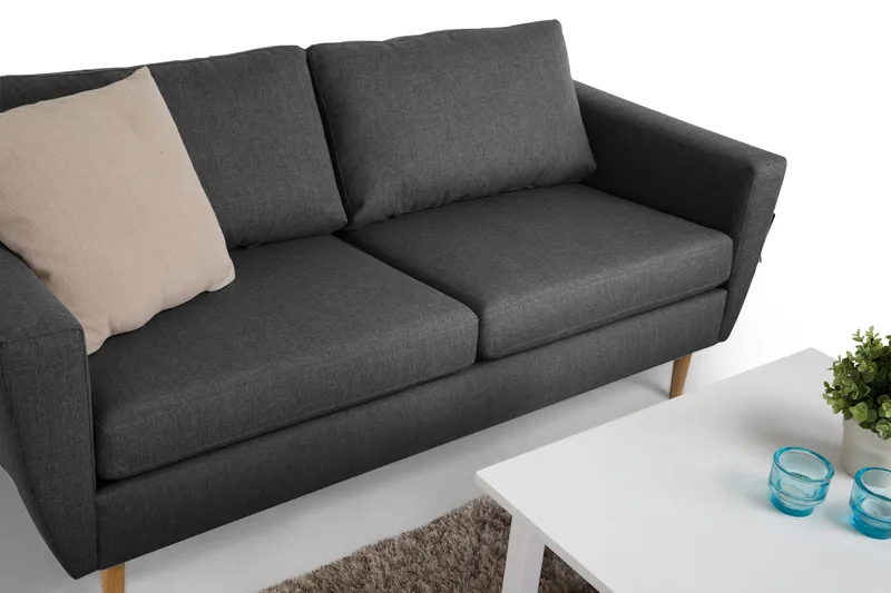 Sohvaryhmä Hudson 3:n ist+2:n ist - Tummanharmaa - Huonekalut - Sohva - Sohvaryhmä