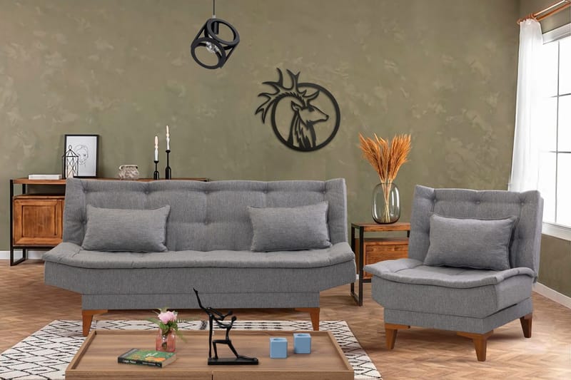 Sohvaryhmä Longburn - Harmaa - Huonekalut - Sohva - Sohvaryhmä