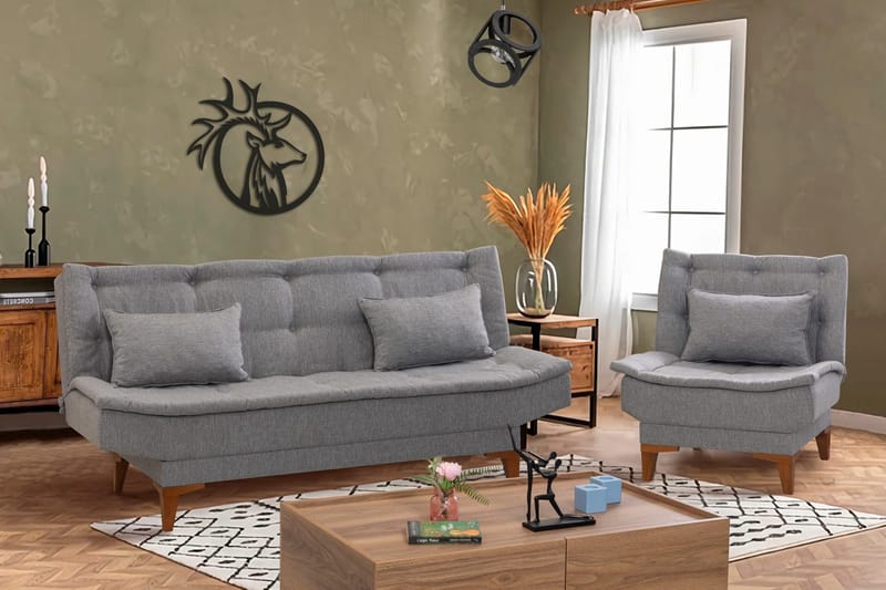 Sohvaryhmä Longburn - Harmaa - Huonekalut - Sohva - Sohvaryhmä