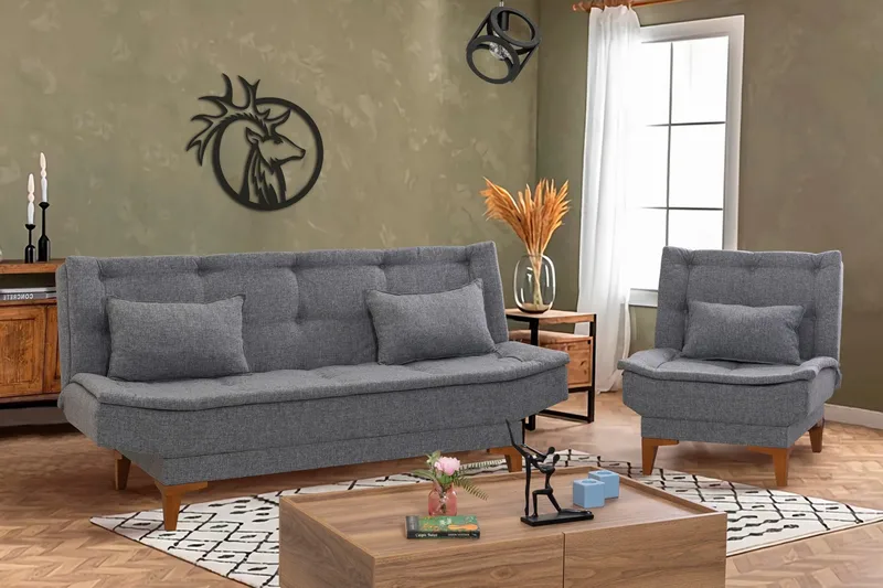 Sohvaryhmä Longburn - Tummanharmaa - Huonekalut - Sohva - Sohvaryhmä