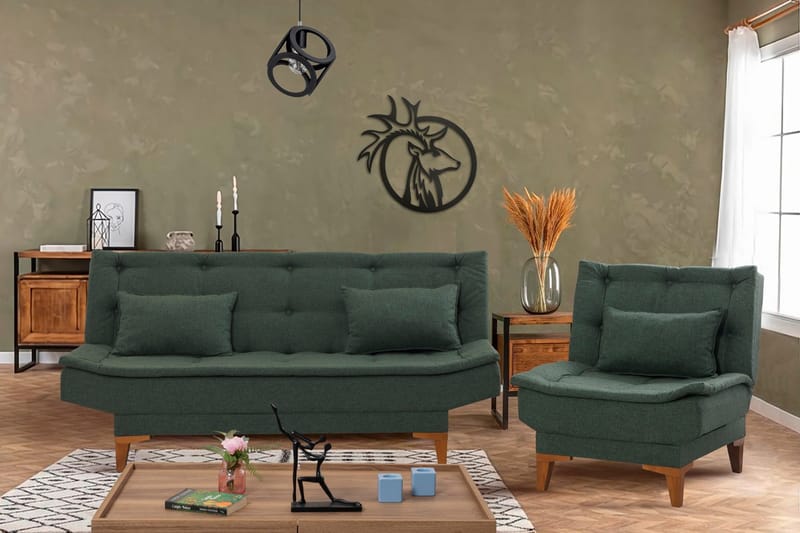 Sohvaryhmä Longburn - Vihreä - Huonekalut - Sohva - Sohvaryhmä