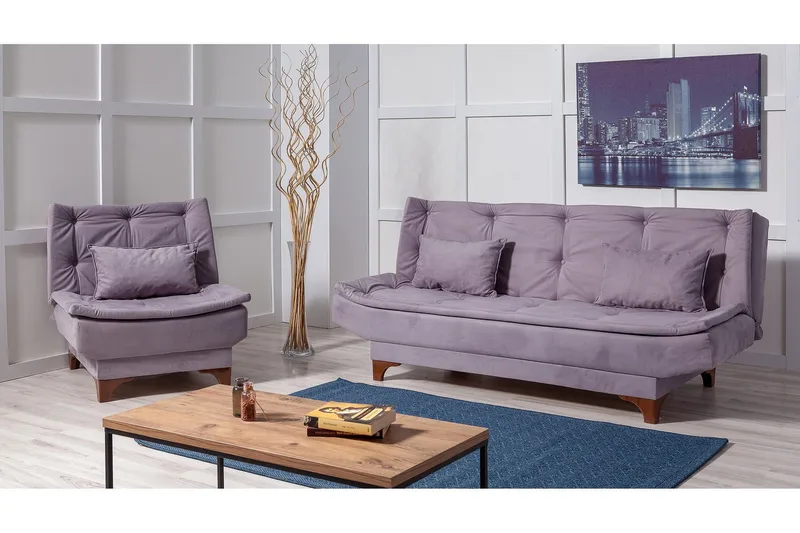 Sohvaryhmä Manderville - LjusLiila - Huonekalut - Sohva - Sohvaryhmä