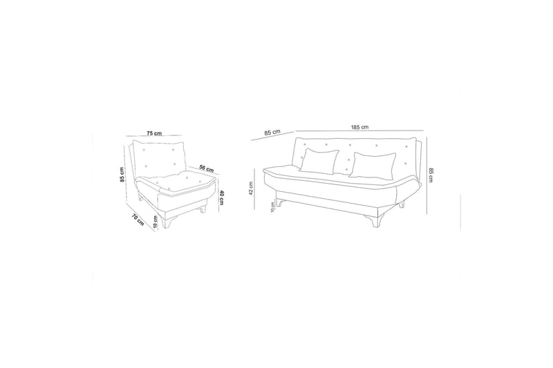 Sohvaryhmä Manderville - Tummansininen - Huonekalut - Sohva - Sohvaryhmä