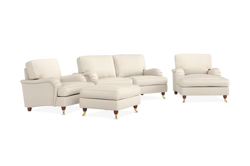 Sohvaryhmä Oxford Lyx 2:n ist + Nojatuoli+Divaanituoli+Rahi - Beige - Huonekalut - Sohva - Sohvaryhmä