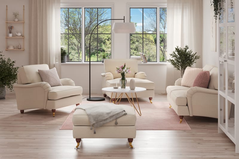Sohvaryhmä Oxford Lyx 2:n ist + Nojatuoli+Divaanituoli+Rahi - Beige - Huonekalut - Sohva - Sohvaryhmä