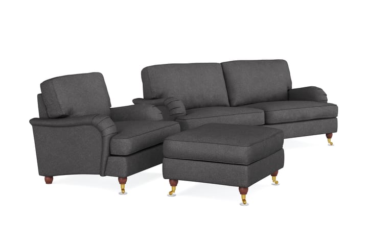 Sohvaryhmä Oxford Lyx 3:n ist sohva + Nojatuoli + Rahi - Tummanharmaa - Sohvaryhmä - Howard-sohvaryhmä