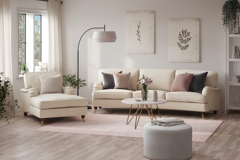 Sohvaryhmä Oxford Lyx 4:n ist + Divaanituoli - Beige - Huonekalut - Sohva - Sohvaryhmä