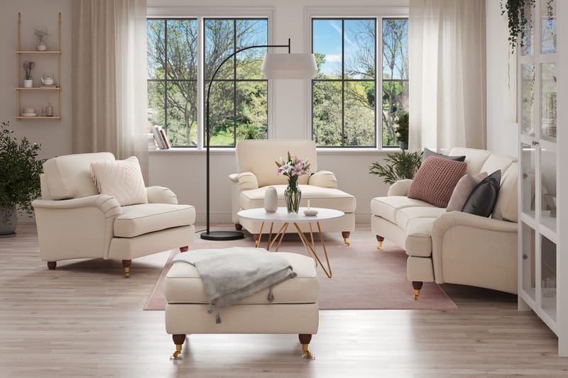 Sohvaryhmä Oxford Lyx 4:n ist Kaareva + 2 tuolia + Rahi - Beige - Huonekalut - Sohva - Sohvaryhmä
