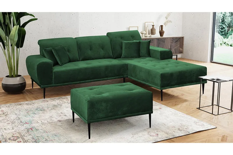 Sohvaryhmä Rapana Oikea Rahilla - Sametti/Vihreä - Huonekalut - Sohva - Sohvaryhmä