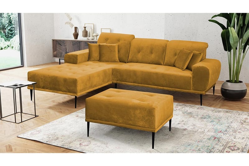 Sohvaryhmä Rapana Vasen Rahilla - Sametti/Keltainen - Huonekalut - Sohva - Sohvaryhmä