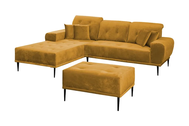 Sohvaryhmä Rapana Vasen Rahilla, Sametti/Keltainen