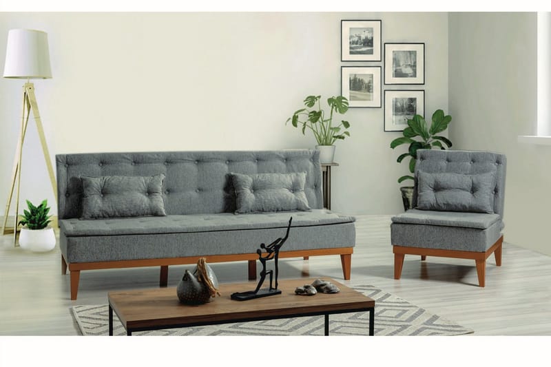Sohvaryhmä Regezo - Tummanharmaa - Huonekalut - Sohva - Sohvaryhmä