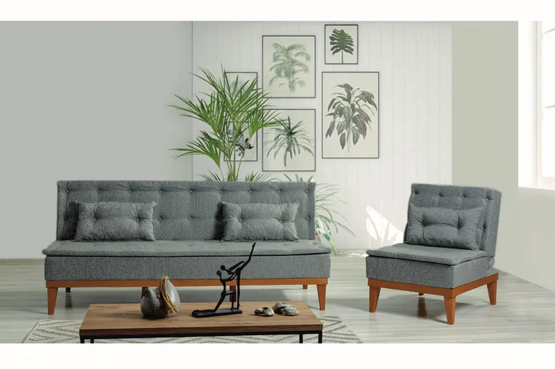 Sohvaryhmä Regezo - Tummanharmaa - Huonekalut - Sohva - Sohvaryhmä