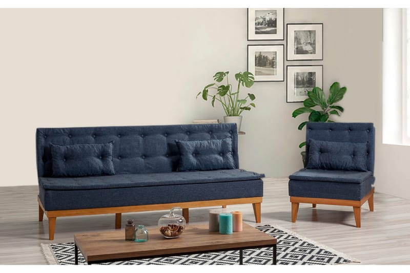 Sohvaryhmä Regezo - Tummansininen - Huonekalut - Sohva - Sohvaryhmä