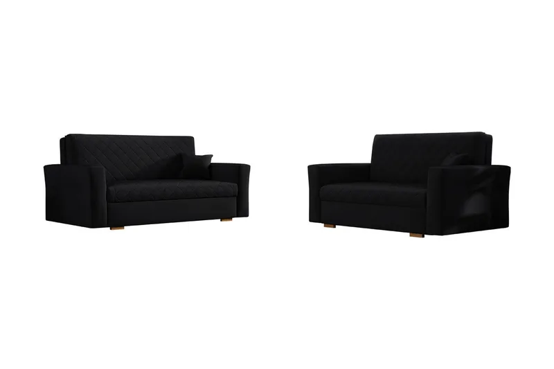 Sohvaryhmä Ruutukuvio Hedensö, Sametti/Musta