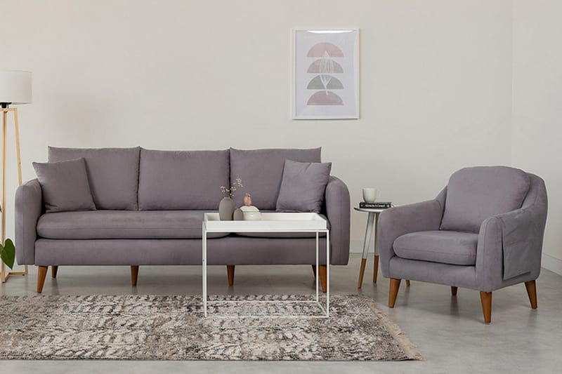 Sohvaryhmä Sagkas - Harmaa - Huonekalut - Sohva - Sohvaryhmä