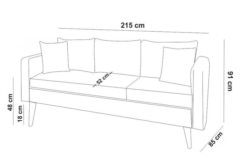 Sohvaryhmä Sagkas - Harmaa - Huonekalut - Sohva - Sohvaryhmä