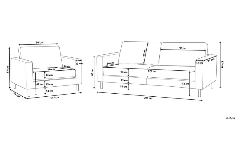 Sohvaryhmä Salaven 3:n ist + Nojatuoli - Beige - Huonekalut - Sohva - Sohvaryhmä
