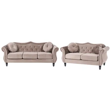 Sohvaryhmä Skien - Taupe - Huonekalut - Sohva - Sohvaryhmä - Chesterfield sohvaryhmä