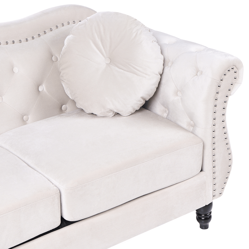Sohvaryhmä Skien - Vaalea beige - Huonekalut - Sohva - Sohvaryhmä - Chesterfield sohvaryhmä