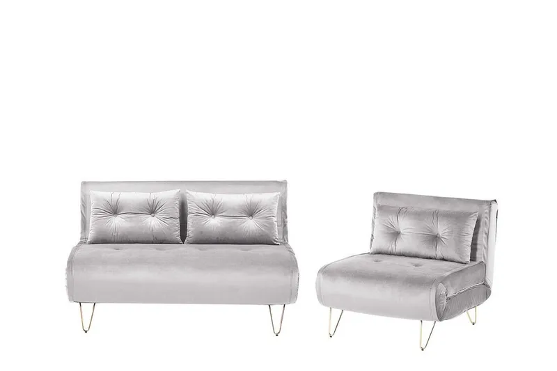 Sohvaryhmä Vestfold 2:n ist + 1:n ist Sametti, Harmaa