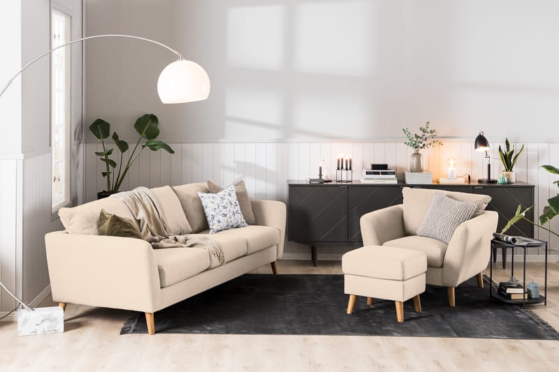 Trend Sohvaryhmä 3-istuttava + 2-istuttava Kangassohva - Beige - Huonekalut - Sohva - Sohvaryhmä