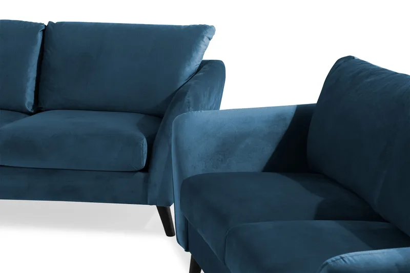 Trend Sohvaryhmä 3-istuttava + 2-istuttava Samettisohva - Sininen - Huonekalut - Sohva - Sohvaryhmä